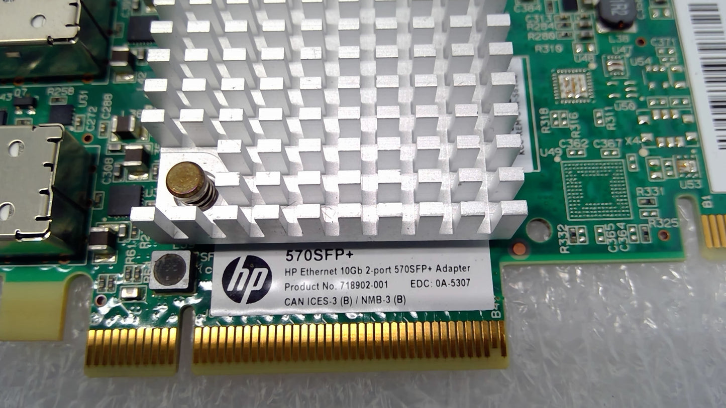 HPE 724044-001 Ethernet 10Gb 2-port 570SFP+ Solarflare SFN6122F NIC W/2SFP+
