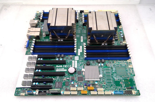 Supermicro X10DRI-T4+ INTEL Motherboard + Heatsink 2CPU E5-2630V4@2.1GHz x 2