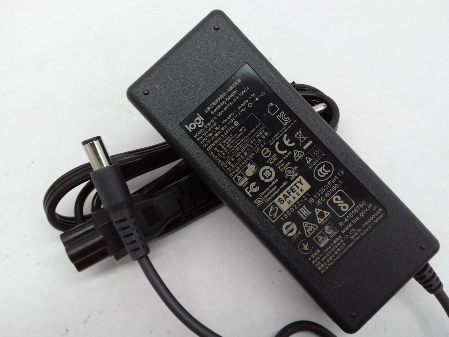 OEM Logitech DSA-90PFE-19 3 190474 AC Adapter 90W 19V 4.74A Power Supply 7.4x5.0
