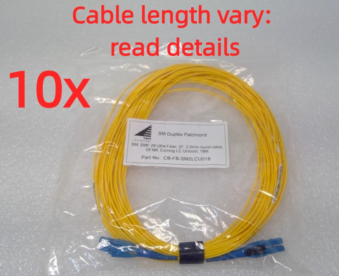QTY 10 SM Duplex Patchcord CB-FB-SM2LCU014 SMF-28 Ultra Fiber 2F Corning Uniboot