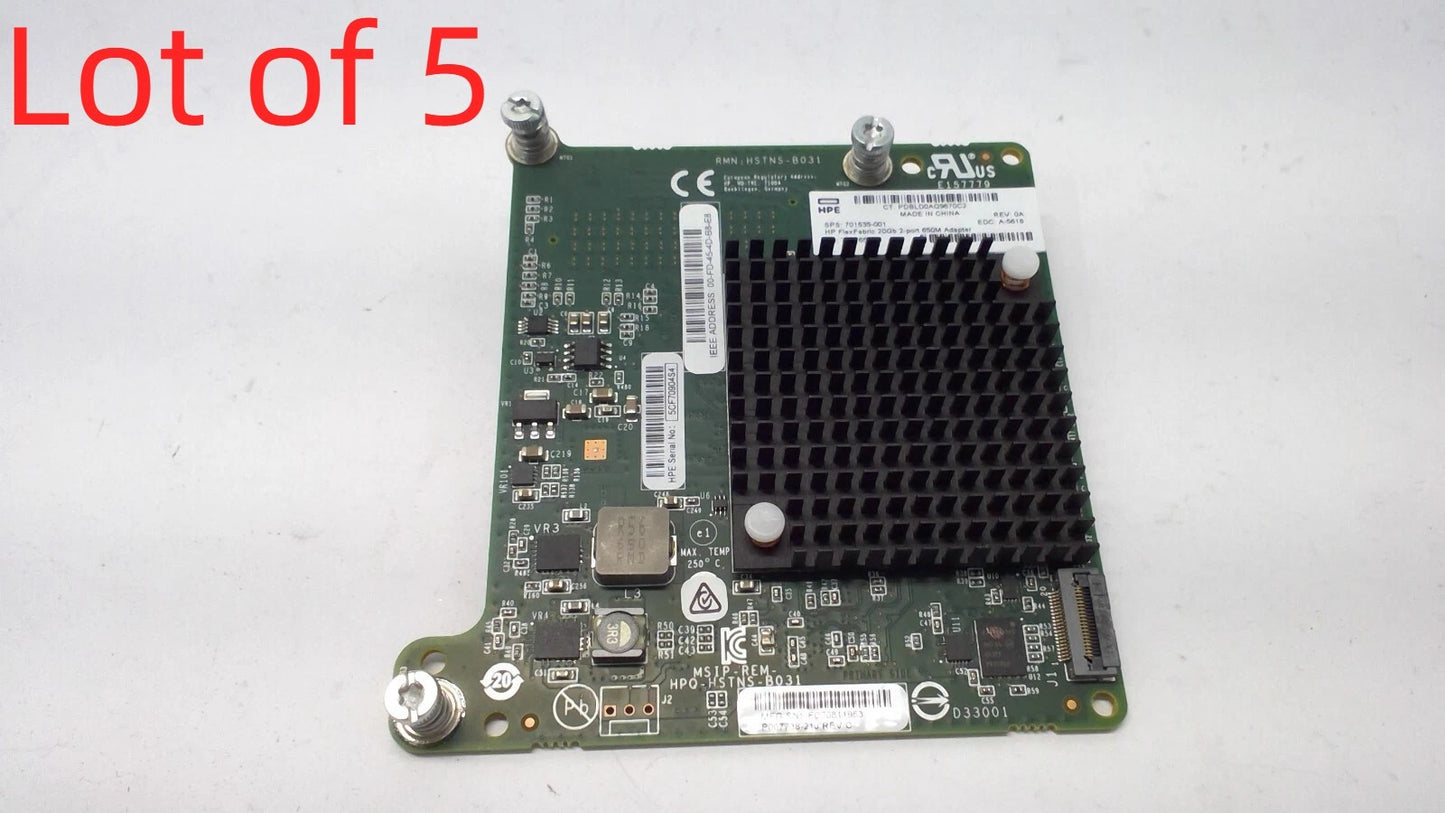*X5* HP 700767-B21 FlexFabric 20Gbps 2-Port 650m  Mezzanine Adapter 701535-001