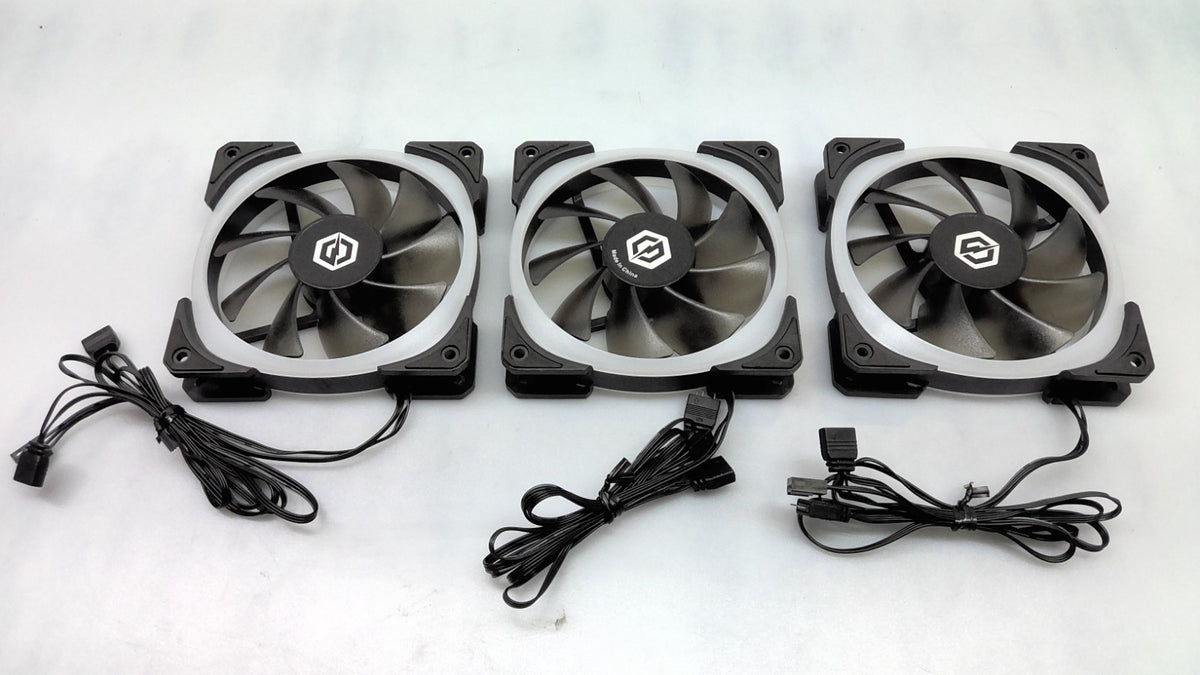 Lot of 3 CYBER POWER PC Chassis Cabinet FANS 3 PIN ZFH122512LW