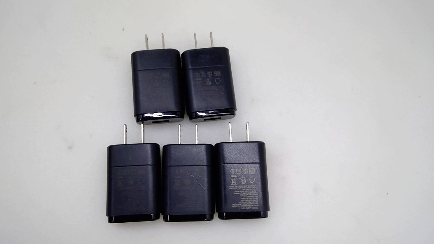 Lot of 5 OEM LG MCS-02WD USB-A Wall Chargers 5V 0.85A EAY62709801 Black