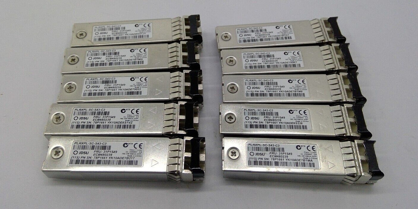 Lot of 10 PLRXPL-SC-S43-C3 31P1549 10Gb SFP+ Transceivers