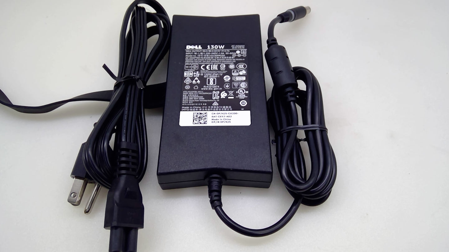 Open Box Genuine Dell 130W Laptop Charger 19.5V 6.7A HA130PM160 0P7KJ5 7.4mm