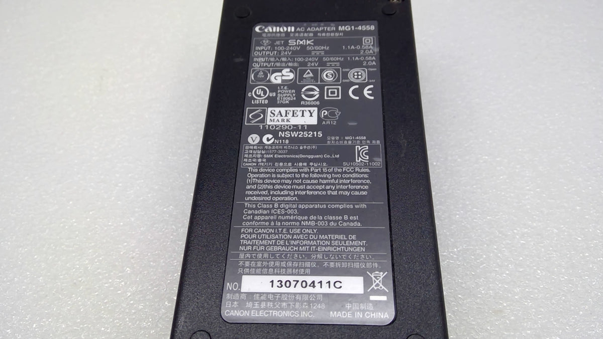 Genuine Canon MG1-4558 NSW25215 24V 2A 48W 4-Pin Scanner AC Adapter OEM