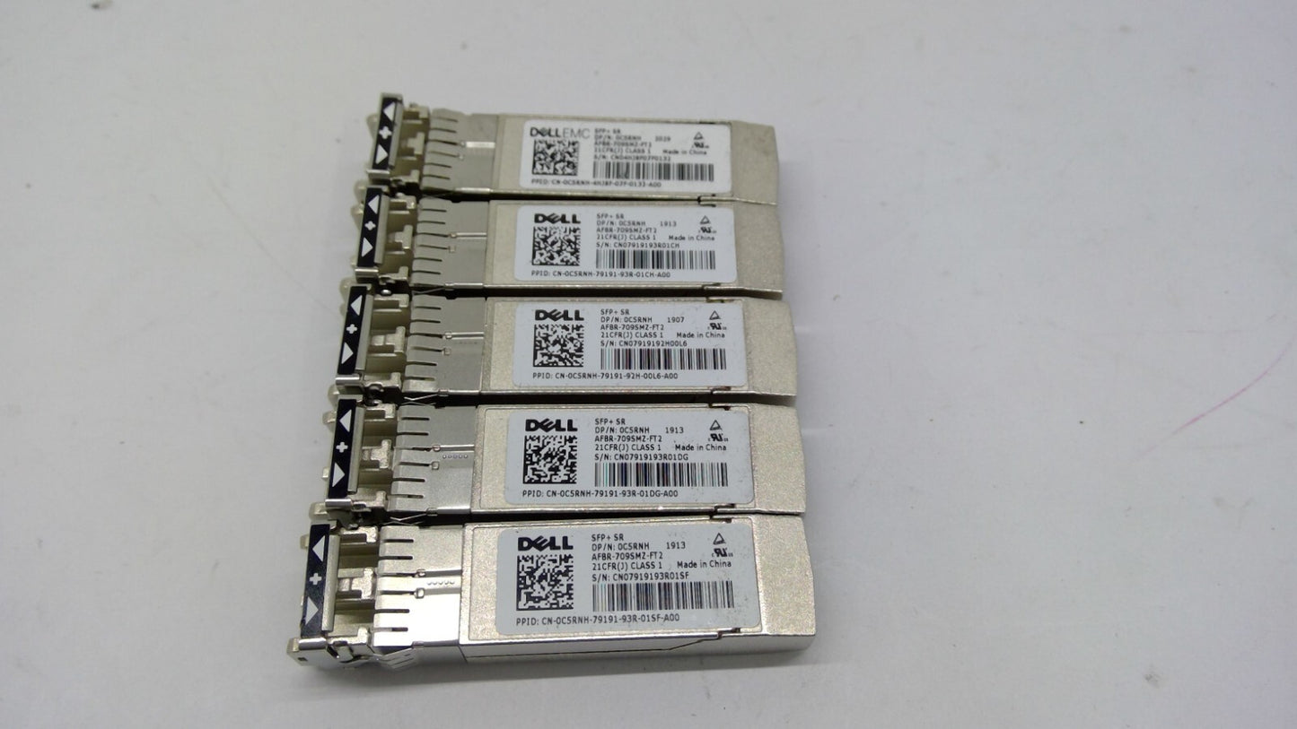 LOT OF 5 Dell 10G 0C5RNH AFBR-709SMZ-FT2 SFP+ SR 10Gb Transceiver
