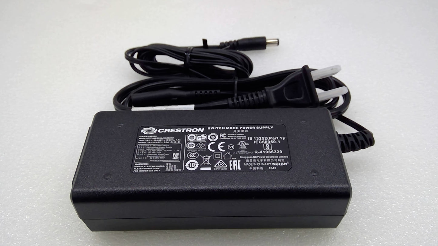 Genuine Crestron PW-2420RU NBS65A240250M2 60W 24V 2.5A Power Adapter