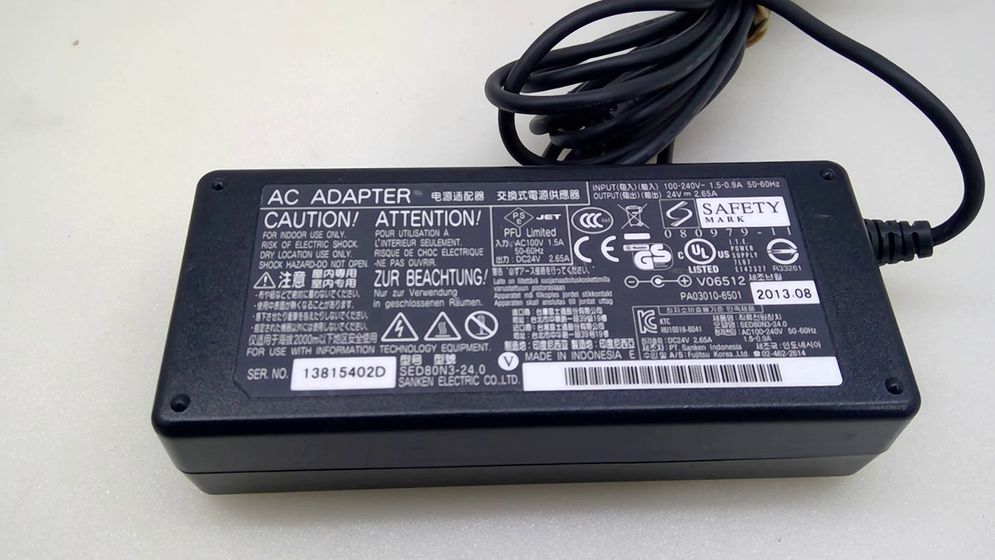 Genuine SANKEN Fujitsu SED80N3-24.0 AC Adapter Power Supply charger 24V 2.65A