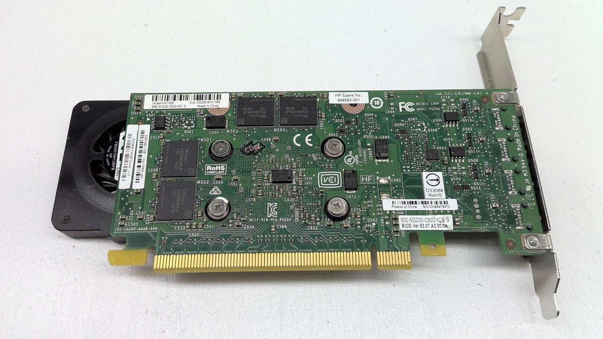 HP Nvidia Quadro K1200 4GB 4x DP PCI-e x16 801195-002 846583-001 High Bracket