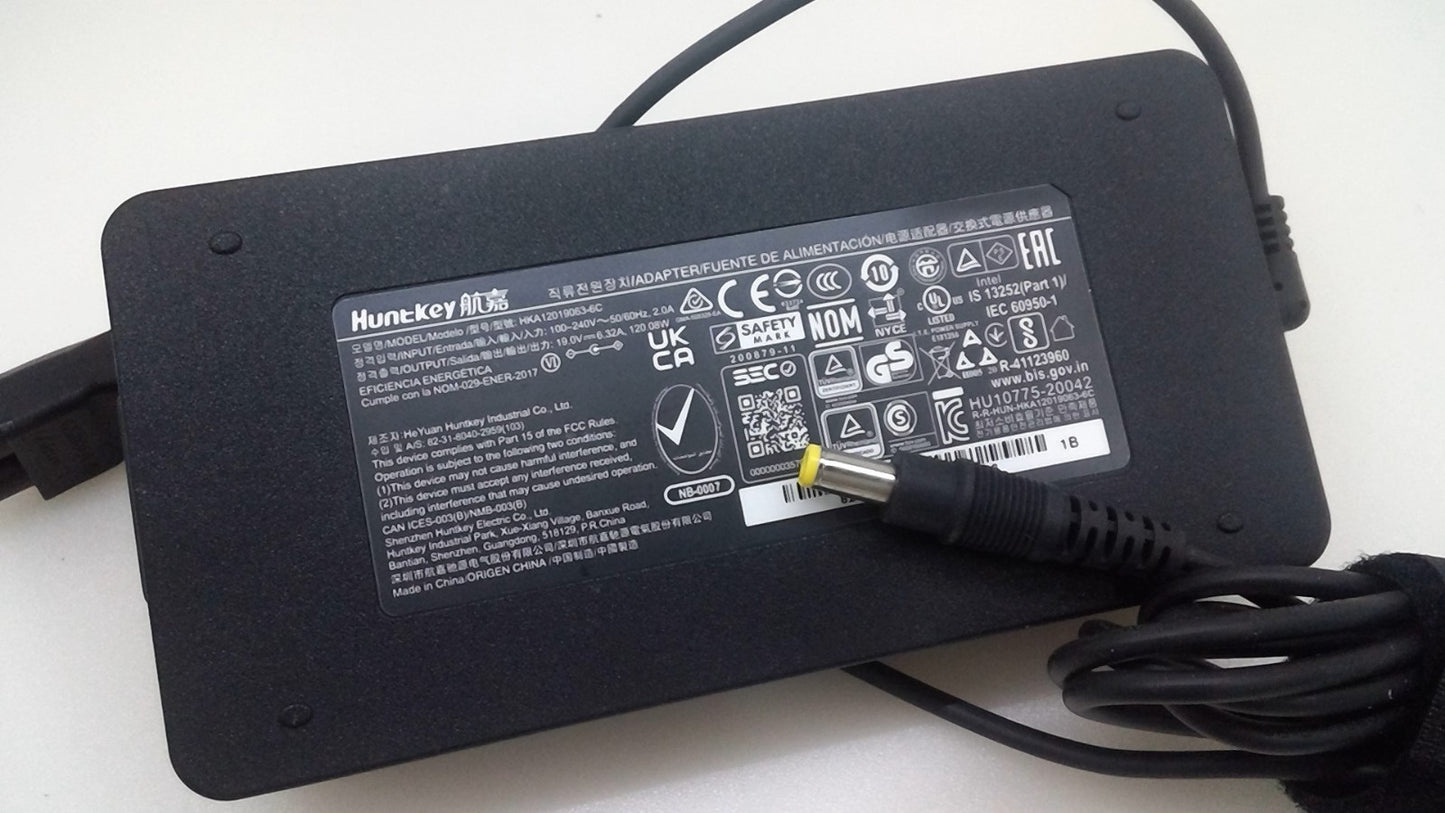 Huntkey 120W 19V 6.32A Laptop Charger 5.5*2.5mm Tip AC Adapter HKA12019063-6C