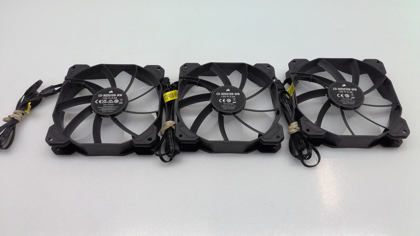 Lot of 3 CORSAIR SP120 Cooling Fan CO-9050109-WW RWF0051 DC12V 0.3A