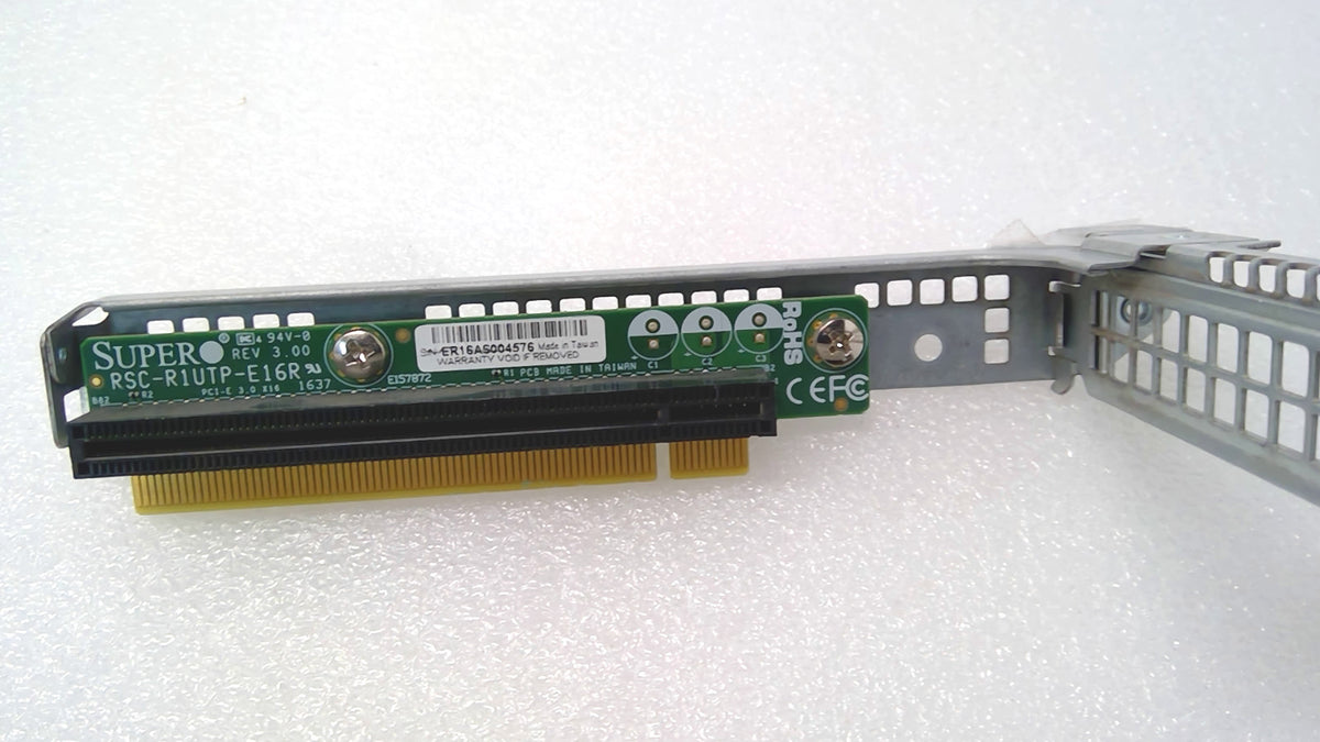 SuperMicro TwinPro System 1U PCIe x16 Riser Card W/Bracket P/N: RSC-R1UTP-E16R