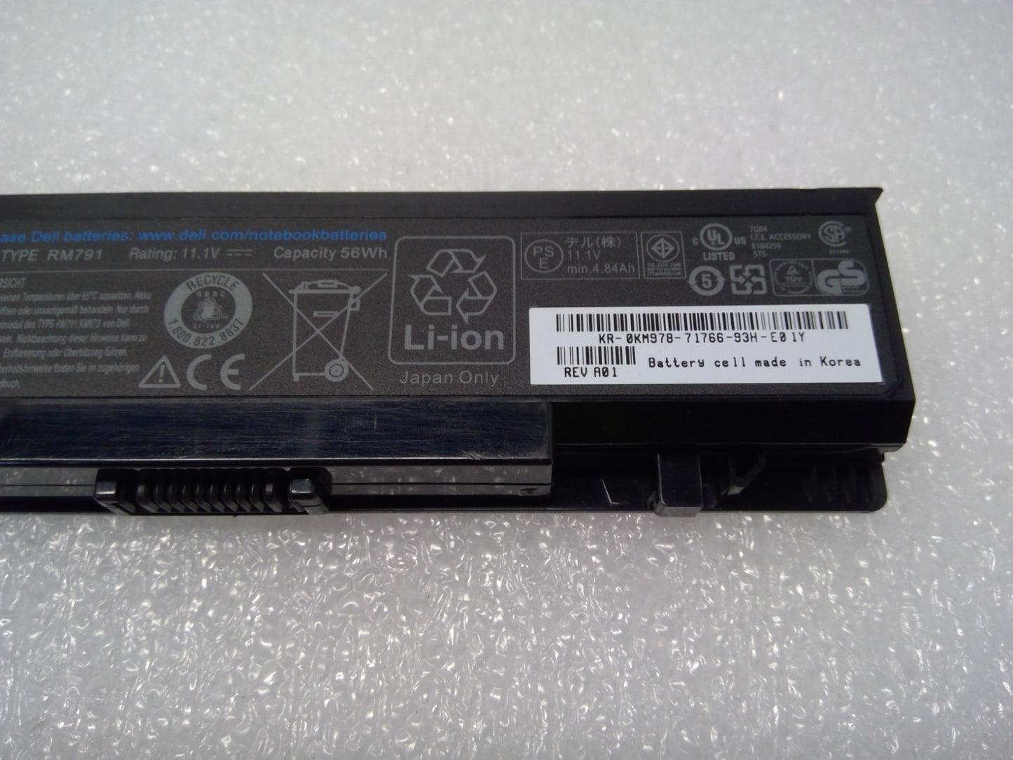 RECHARGEABLE LI-ion Battery For DELL RM791 56Wh 11.1V 4.84Ah  0KM978