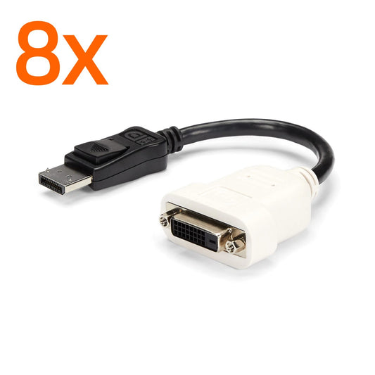 Lot of 8  StarTech DisplayPort DP(M) to DVI(F) Cable Adapters DP2DVI