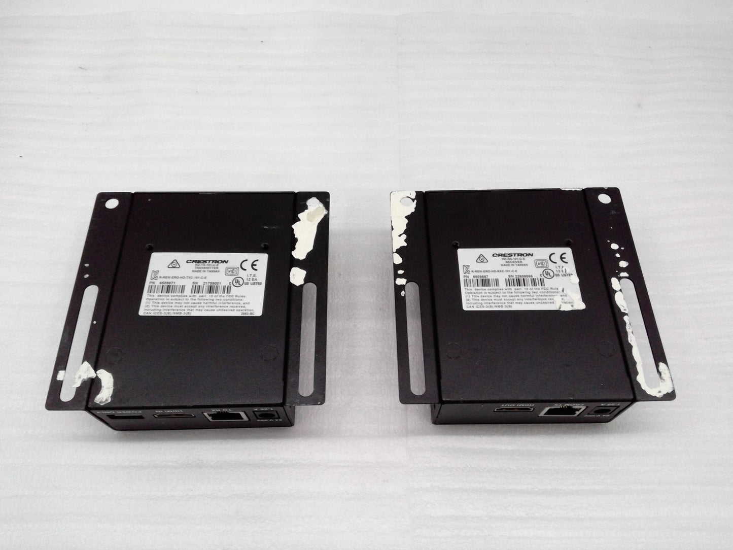 Set of Crestron HD-TX-101-C-E and HD-RX-101-C-E HDMI Transmitter/Receiver