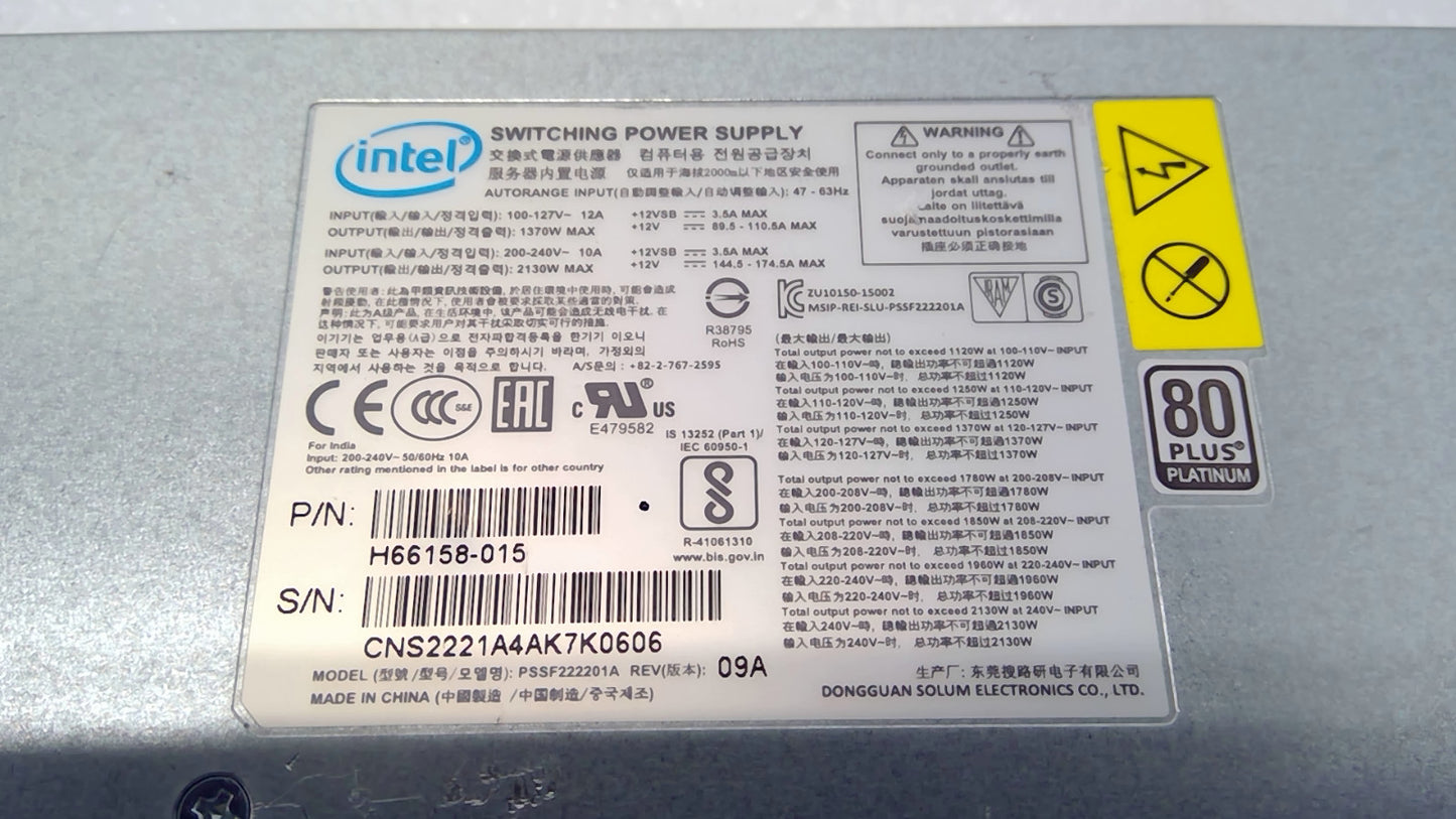 PRE OWNED | Intel PSSF222201A / H66158-015  2130W 80 Plus Switching Power Supply