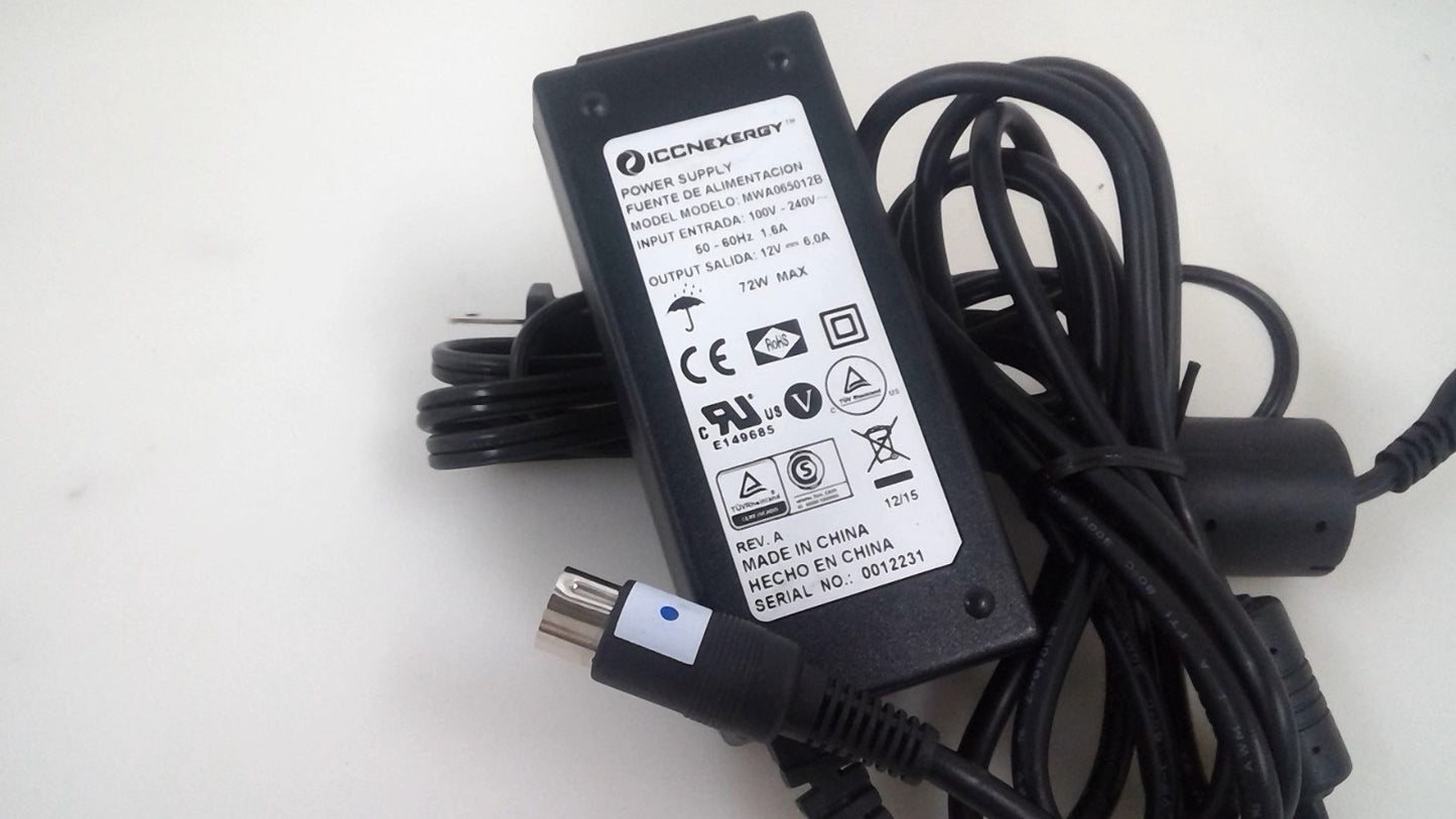 Genuine ICCNexergy MWA065012B AC Adapter Power Charger 12V 6A 5-Pin