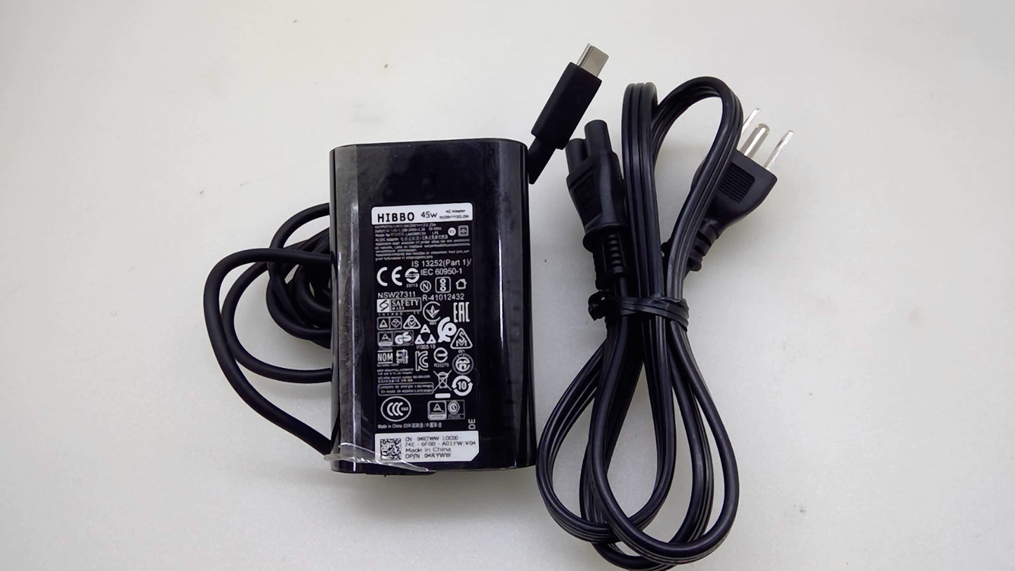 HIBBO 45W USB-C Type-C AC Adapter Charger for Dell LA45NM150 04RYYW