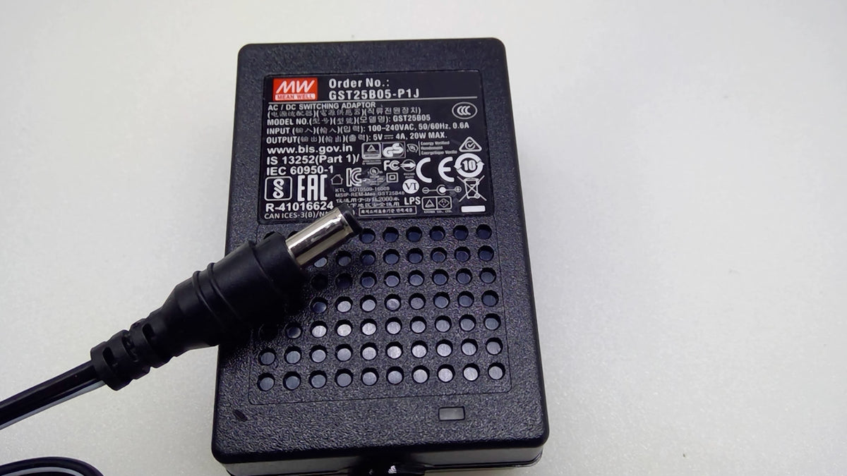 Genuine MEAN WELL GST25B05-P1J 20W 5V 4A 5.5x2.1mm AC/DC Power Adapter