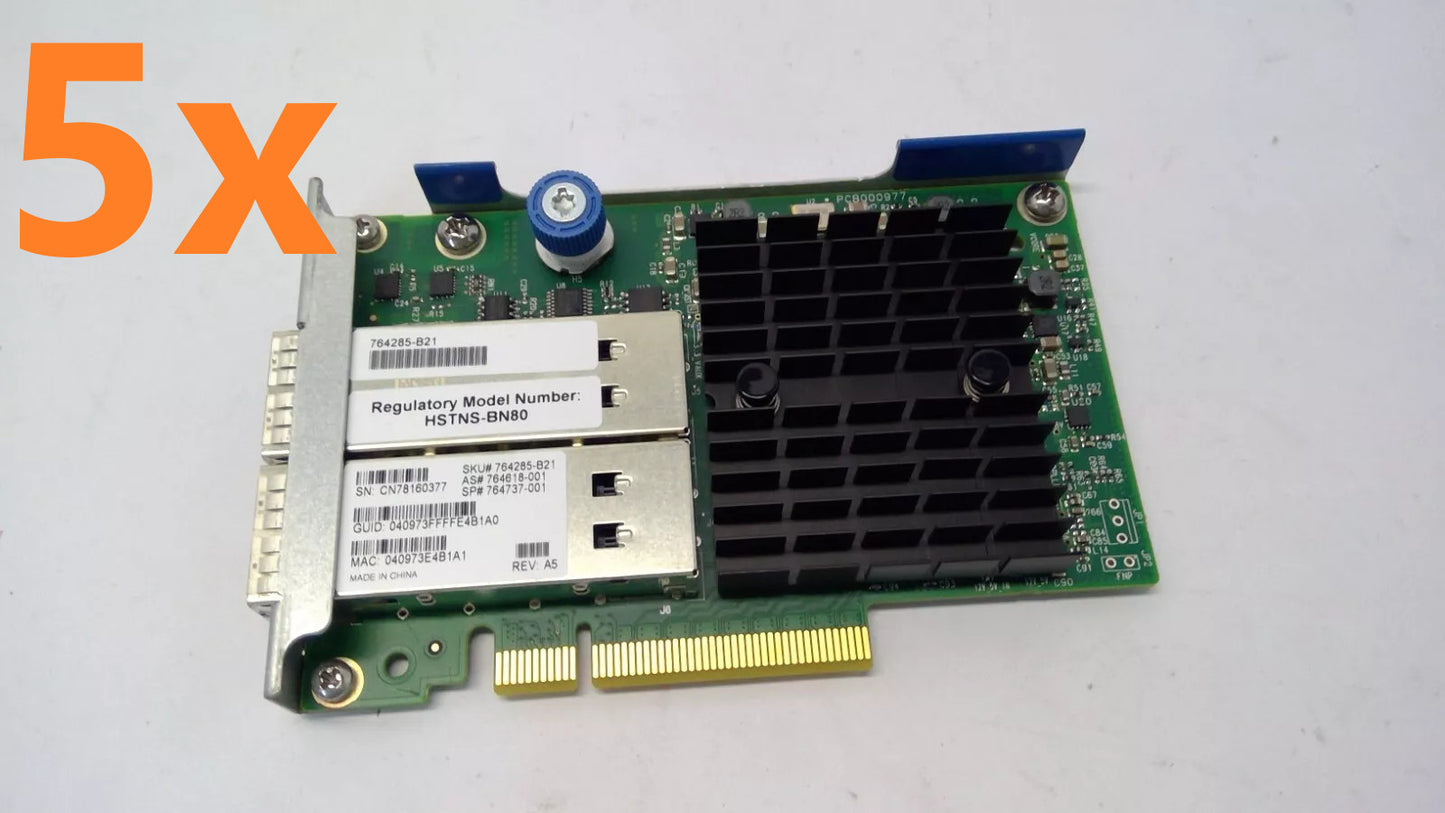 (5x) HP InfiniBand FDR 10GB/40GB 544+FLR QSFP 764285-B21 764618-001 764737-001
