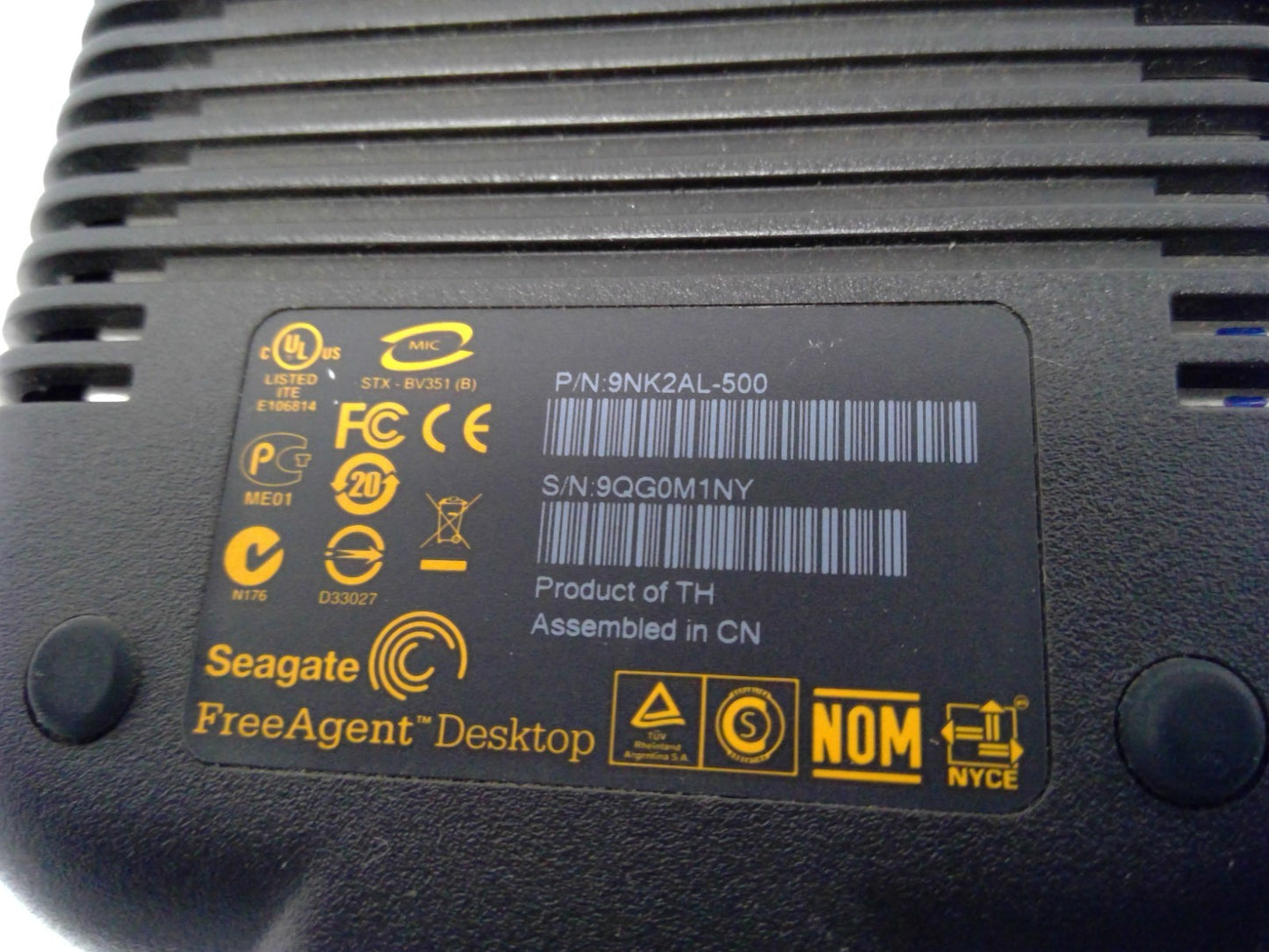Seagate FreeAgent Desktop 9NK2AL-500 External Hard Drive Black 3.5" USB 2.0