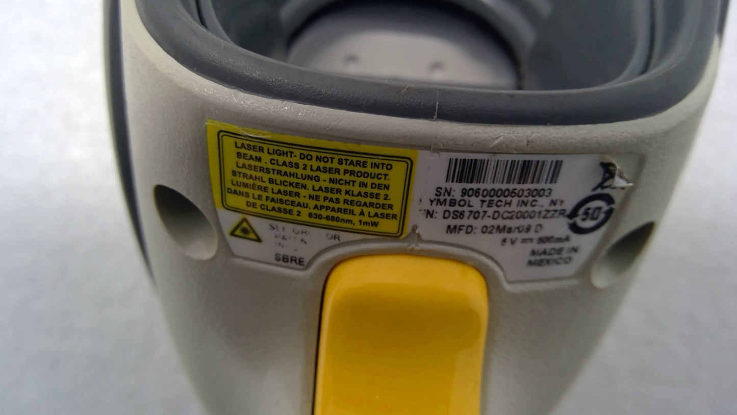 Symbol DS6707-DC20001ZZR 2D Barcode Scanner Document Capture White W/ USB Cable