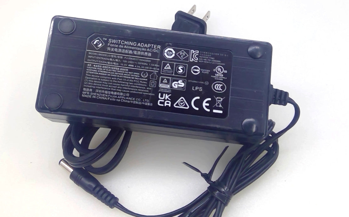 FUJIA FJ-SW20171504000D 60W 15V 4A AC/DC Power Adapter Charger w/ Cord