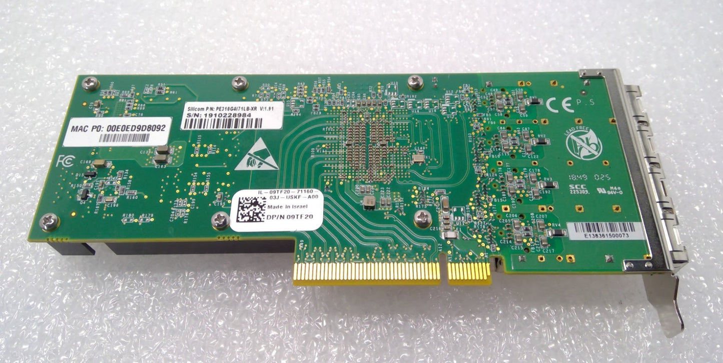 Silicom  DELL 09TF20 PE310G4SPI9LB-XR  4-Port 10GB SFP+ PCI-e Adapter