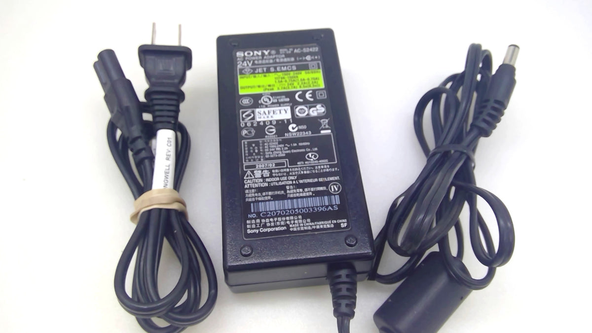 Genuine Sony AC-S2422 24V 2.2A 53W AC Adapter 5.5x2.5mm w/Cord