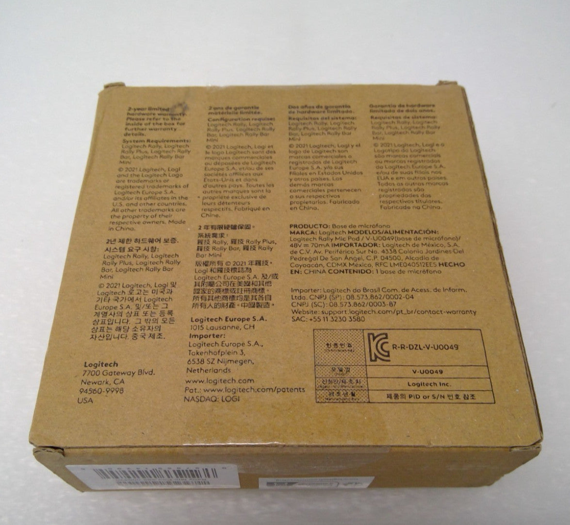 Open box Logitech V-U0049 Black Rally Mic Pod Boundary Microphone P/N:989-000430