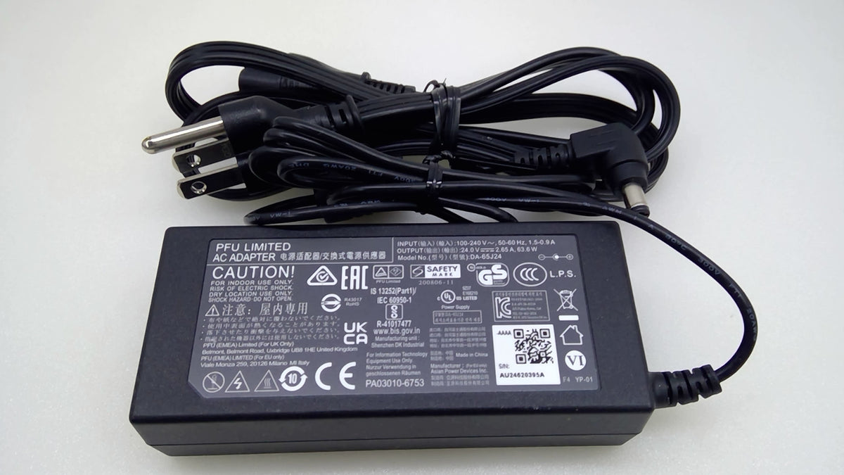 PFU Limited DA-65J24 24V 2.65A 5.5x2.0mm Adapter for Fujitsu fi-6130/6140/7160