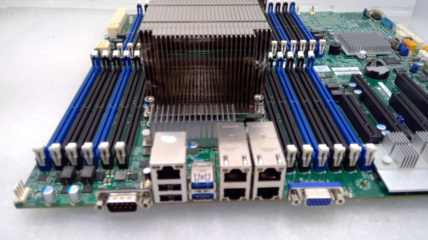 Supermicro X10DRI-T4+ INTEL Motherboard + Heatsink 2CPU E5-2620V3@2.4GHzx2