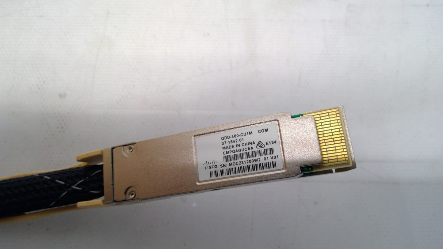 Cisco QDD-400-CU1M 37-1842-01 400G to 400G 1M DAC Passive Cable