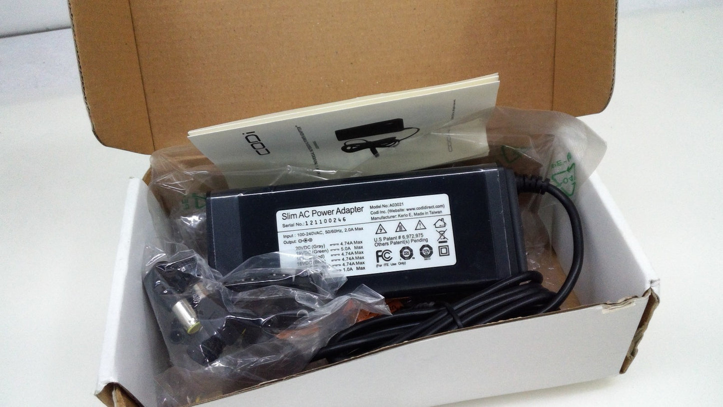 New CODi  100W Nine Tips Universal Notbook Power Adapter A03021
