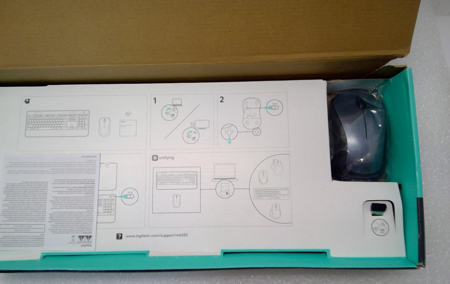 OPEN BOX Logitech Wireless Combo Mk520 With Keyboard and Laser Mouse