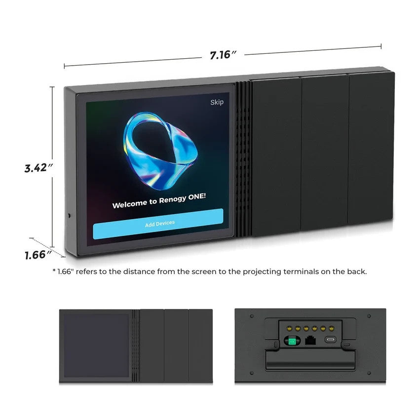 Renogy ONE M1 Smart Monitor Control Panel RMS-LP4-G2-US Off-Grid RV Marine