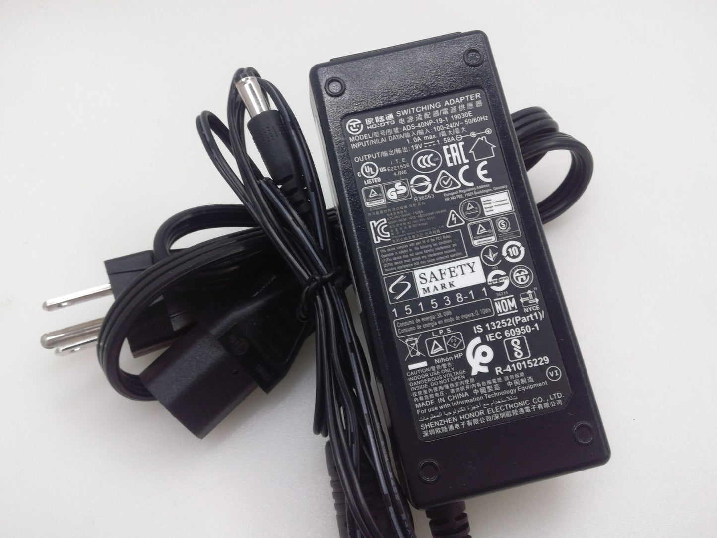 Genuine Hoioto ADS-40NP-19-3 19030E AC/DC Power Adapter 19V 1.58A 30W Charger