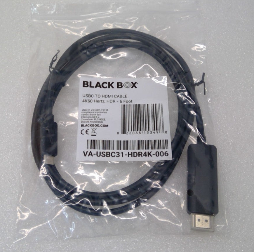 LOT OF 10 Black Box USB-C to HDMI Active Adapter Cable, 4K 60Hz, HDR, 6ft