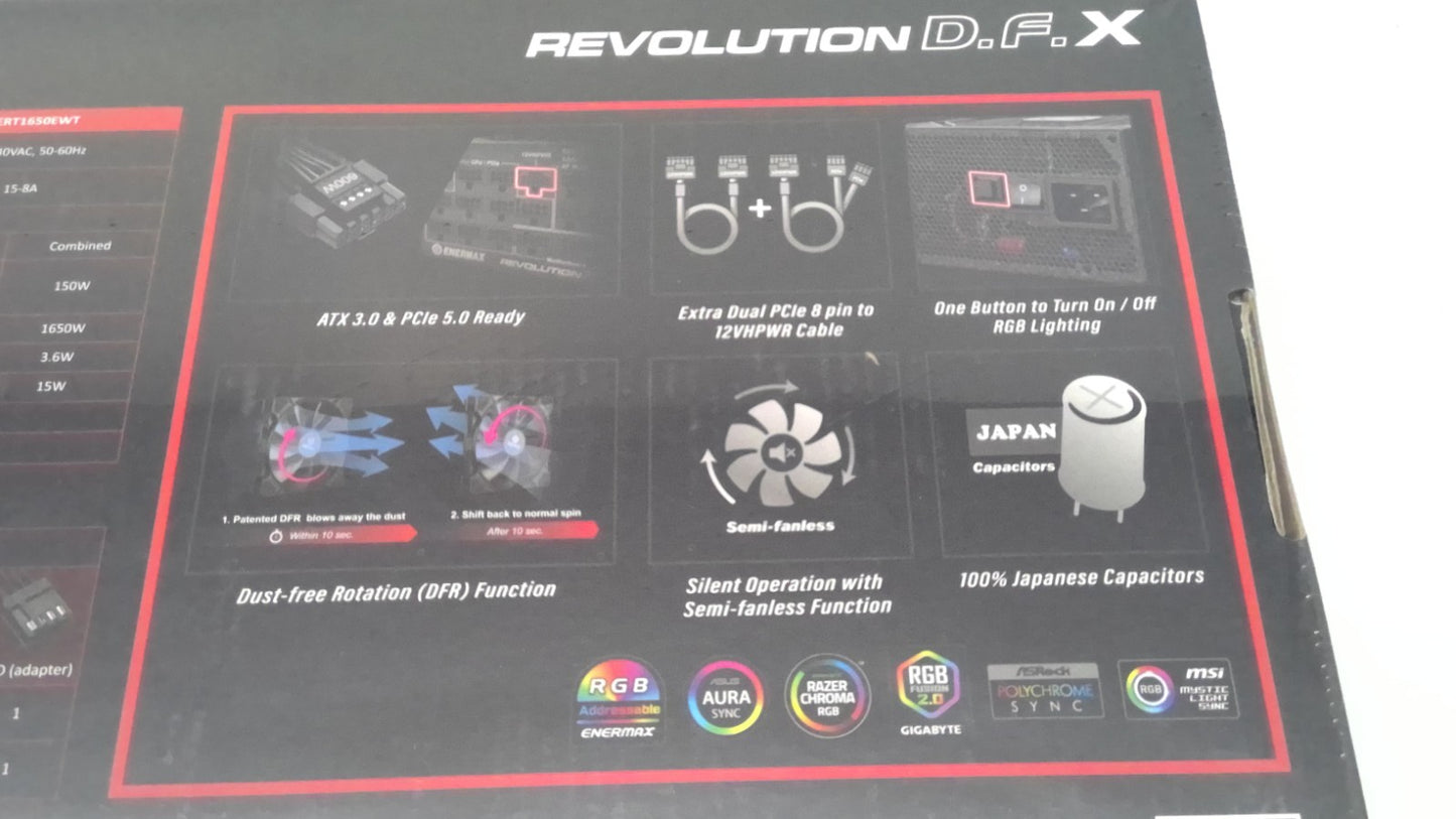 NEW Enermax Revolution D.F. X Power supply Fully Modular ERT1350EWT 80 PLUS Gold