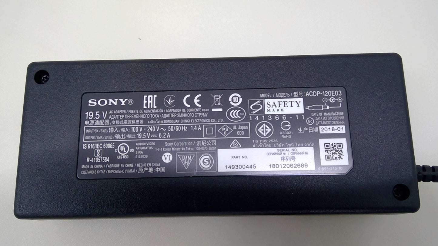 Genuine Sony ACDP-120E03 19.5V 6.2A 120W Bravia TV AC Adapter w/ Cord