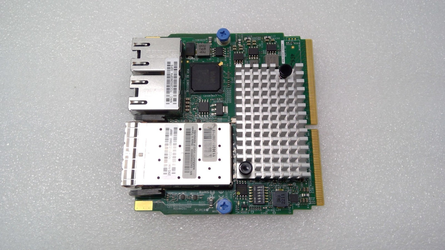 Supermicro AOC-MH25G-B2S2GM SIOM 25Gbps SFP28 BCM57414 10G 1G RJ45 Hybrid NIC