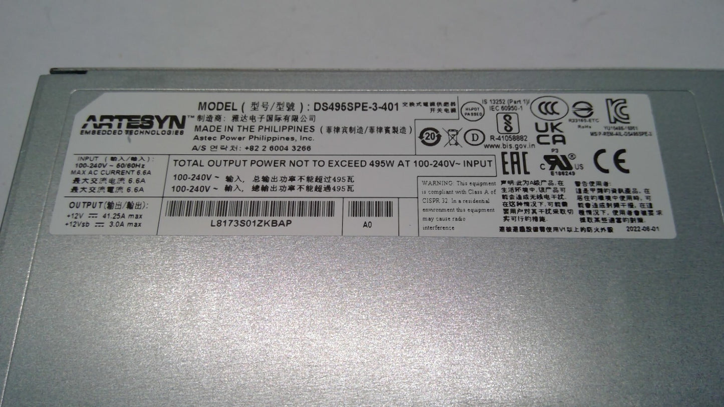 ARTESYN Delta PWR-500AC-F PWR-00159-03 DPS-495CB 495W Switching Power Supply