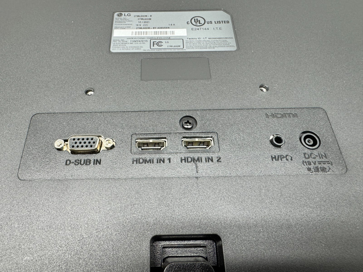 LG 27ML600M-B 1920 x 1080 Monitor HDMI VGA - No Stand - Tested  NOAC