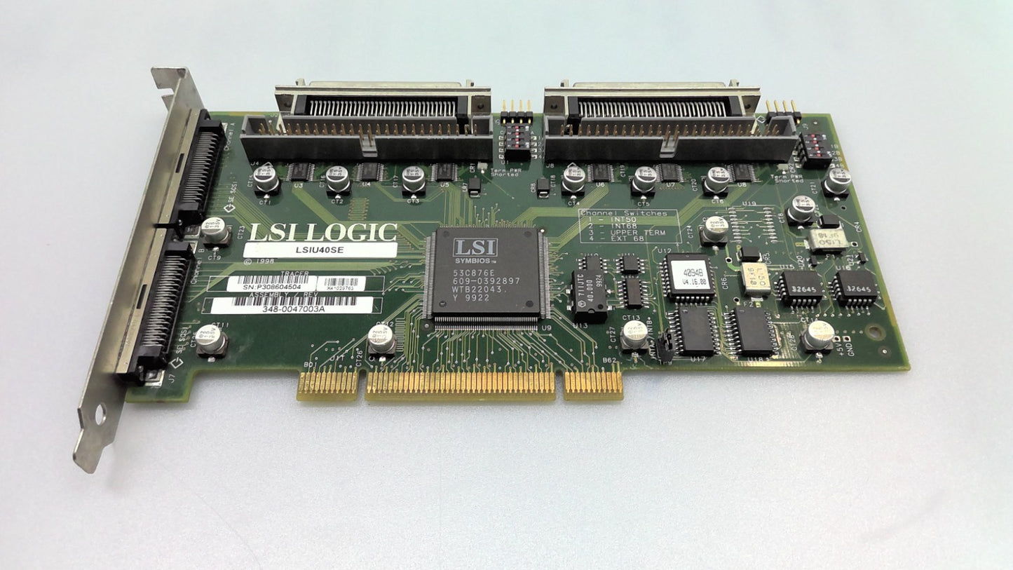LSI Logic LSIU40SE Sun SCSI Controller Dual Channel Card 348-0047003A