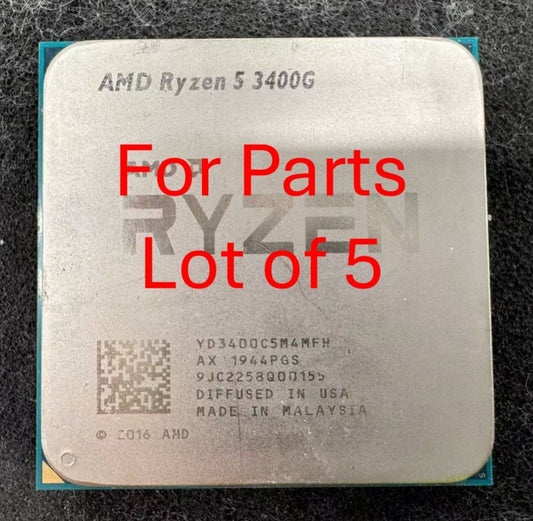 *For parts* lot of 5 AMD Ryzen 5 3400G 3.7GHz, 4-Core, 8-Thread Socket AM4