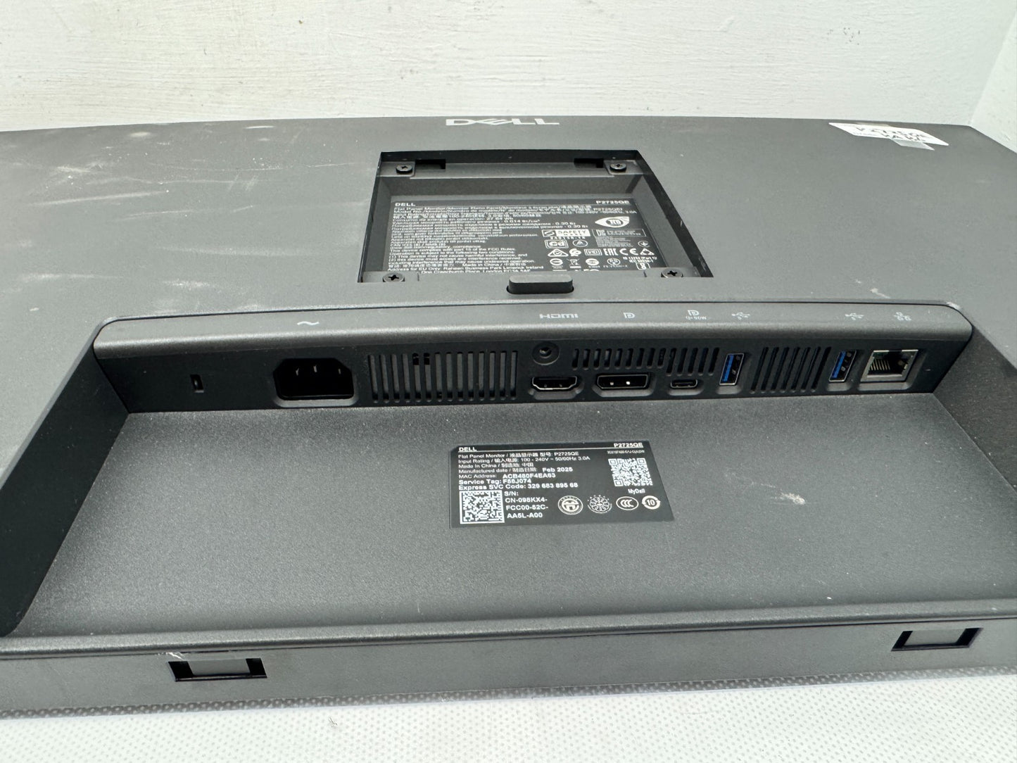 Dell P2725QE 27" 3840 x 2160 Monitor, HDMI DisplayPort Type-C , No Stand *RAED*