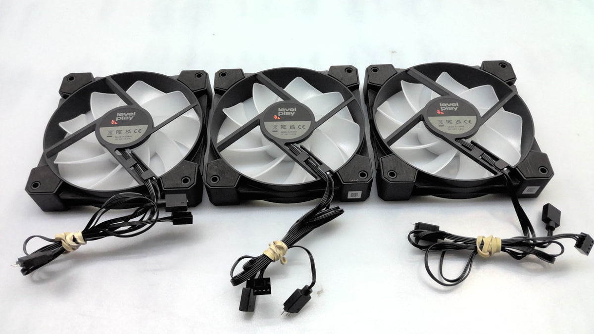 Lot of 3 Level Play 120mm RGB PC Case Fan PWM 4-Pin & 3-Pin ARGB