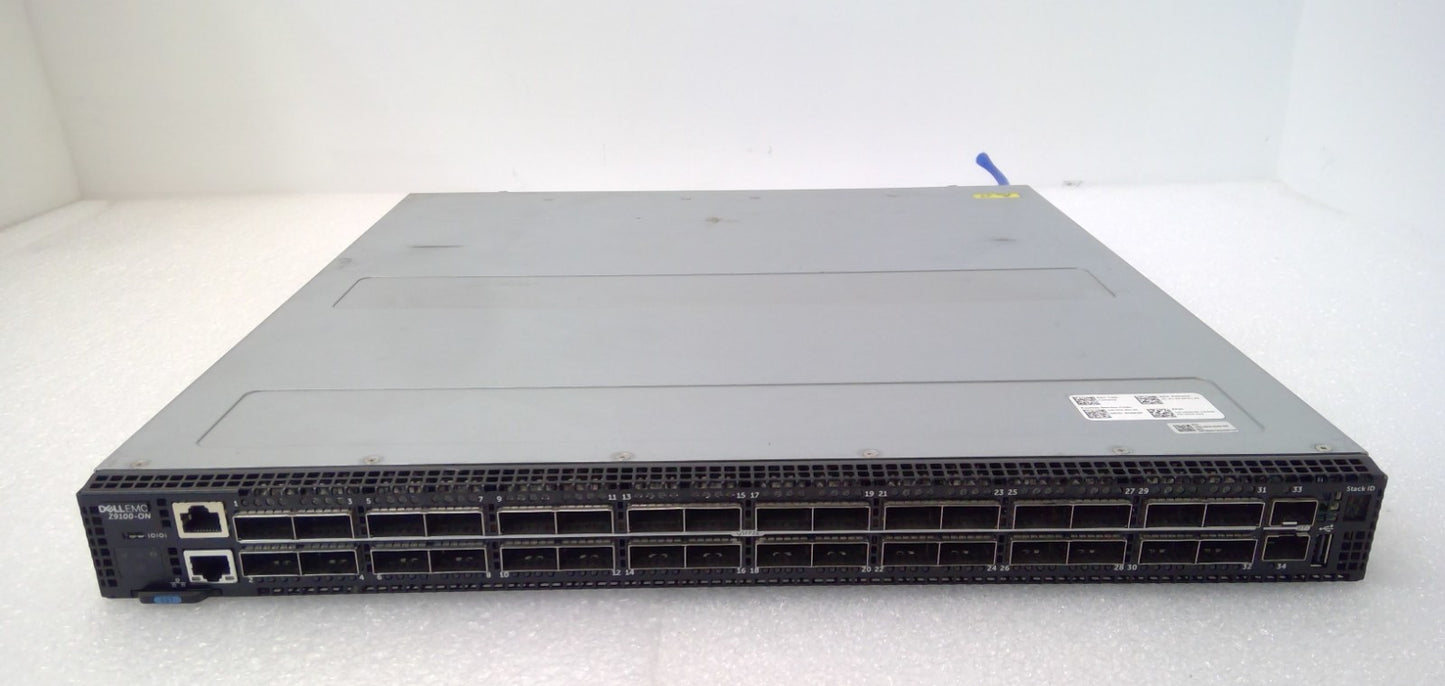 Dell Z9100-ON 32 Port 100GbE QSFP28 SONIC ONIE F2B Ethernet Switch 2x 10GB SFP+