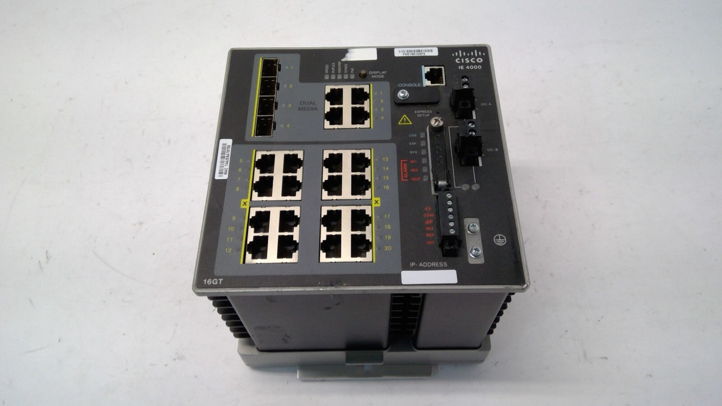 Cisco IE-4000-16GT4G-E Industrial Ethernet 4000 Series Managed Switch 16 Ports